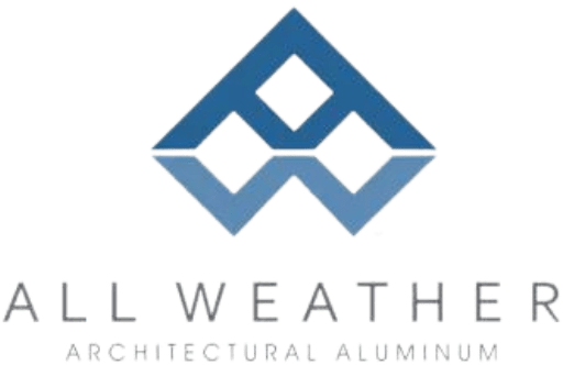 Logo of All Weather Architectural Aluminum featuring a stylized blue diamond pattern above the company name.